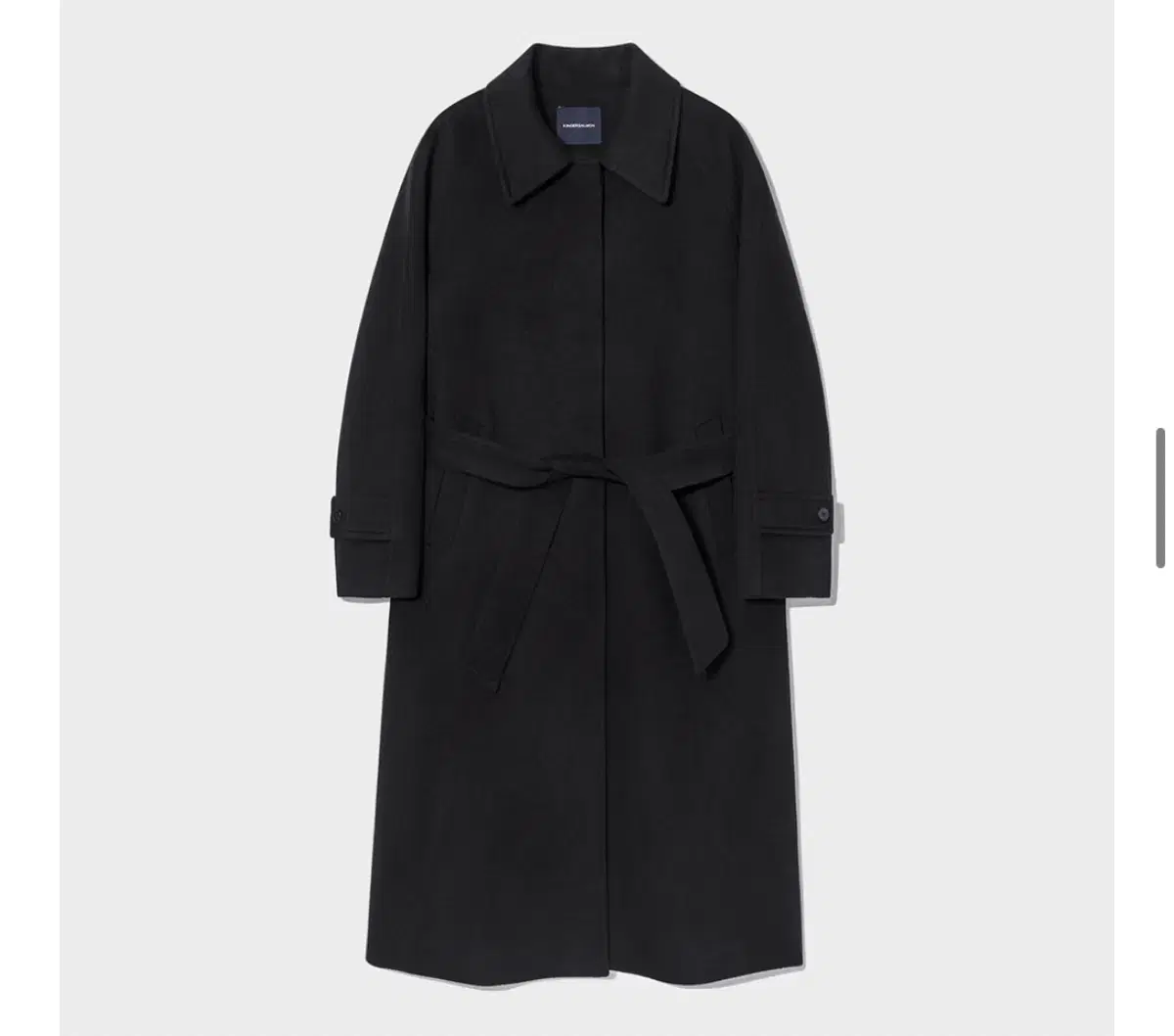 킨더살몬 Cashmere Single Coat Black